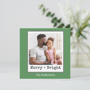 Cartão De Festividades Máquina de Escrever Minimalista Foto de Natal Aleg