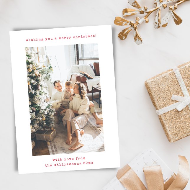 Cartão De Festividades Máquina de Escrever Simples Retro 2 Foto Vertical  (Criador carregado)