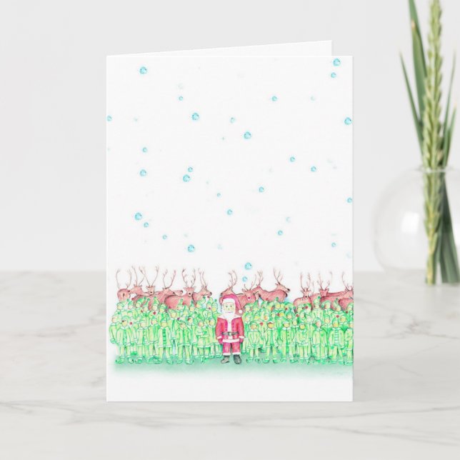 Cartão De Festividades Marathon Santa Christmas Card for Runner (Frente)