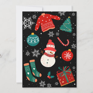 Cartão De Festividades Maravilha de natal negro, texto personalizado