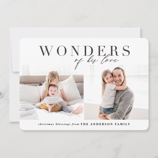 Cartão De Festividades Maravilhas do seu amor Natal religioso (Frente)