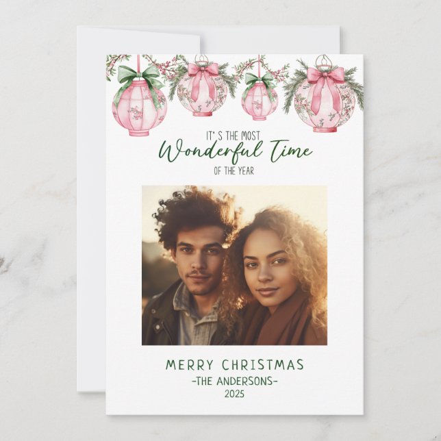 Cartão De Festividades Maravilhosa época do Ano Lanterna Natal (Frente)