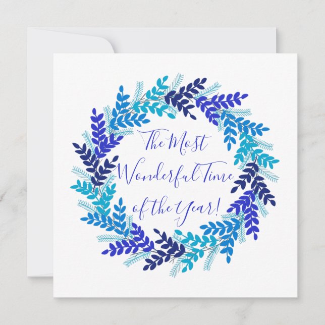 Cartão De Festividades Maravilhosa Festa de Natal Azul Elegante (Frente)