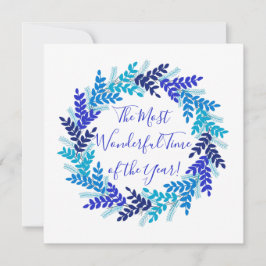 Cartão De Festividades Maravilhosa Festa de Natal Azul Elegante