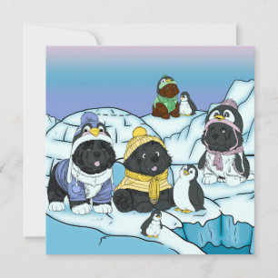 Cartão De Festividades Marcha de Filhotes de Pinguim