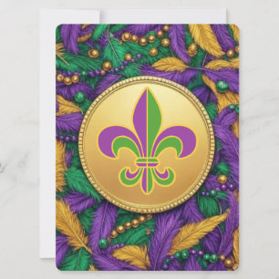 Cartão De Festividades Mardi Gras Fleur de lis