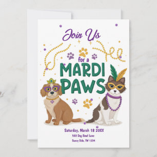 Cartão De Festividades Mardi Paws Cute Mardi Gras Pups