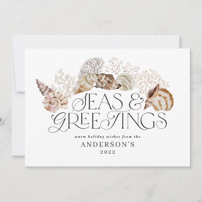 Cartão De Festividades Mares tropicais de Natal quente e saudações ao Ho  (Frente)