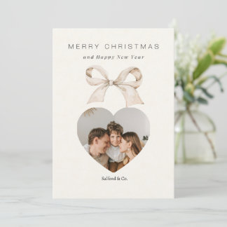 Cartão De Festividades Marfim Vintage Feliz Natal | Clássico de Férias