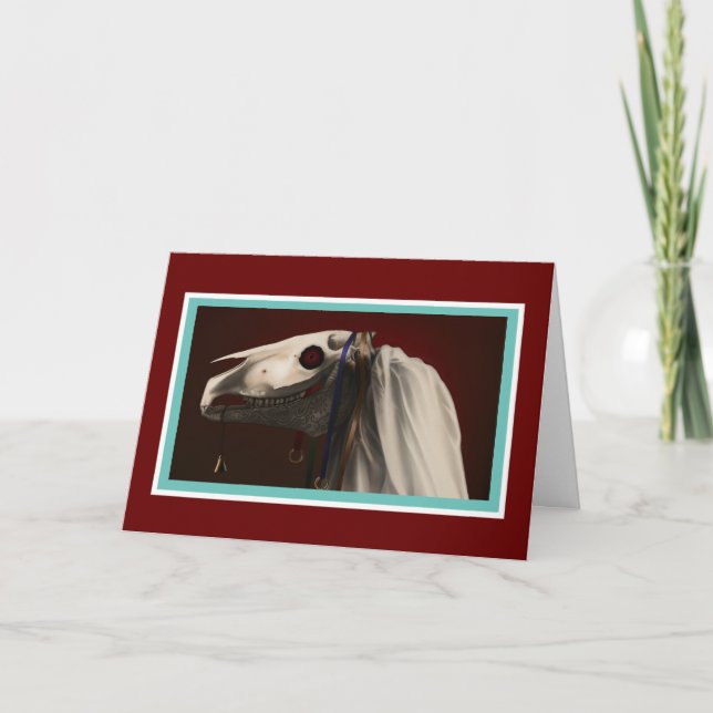 Cartão De Festividades Mari Lwyd Holiday Card (Frente)