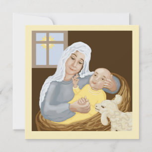 Cartão De Festividades Maria e Jesus