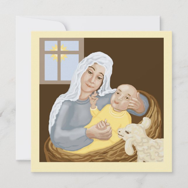 Cartão De Festividades Maria e Jesus (Frente)