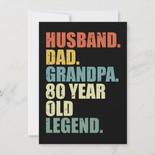Cartão De Festividades Marido Pai Avô Lendário de 80 Anos 80 anos de idad