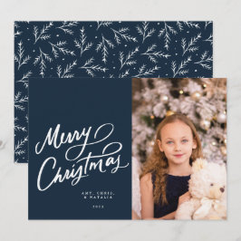 Cartão De Festividades Marinho Clássico - Mão de Feliz Natal