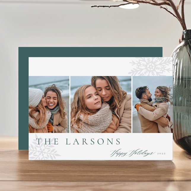Cartão De Festividades Marquee da Família | Feriados Felizes Três Fotogra (Criador carregado)