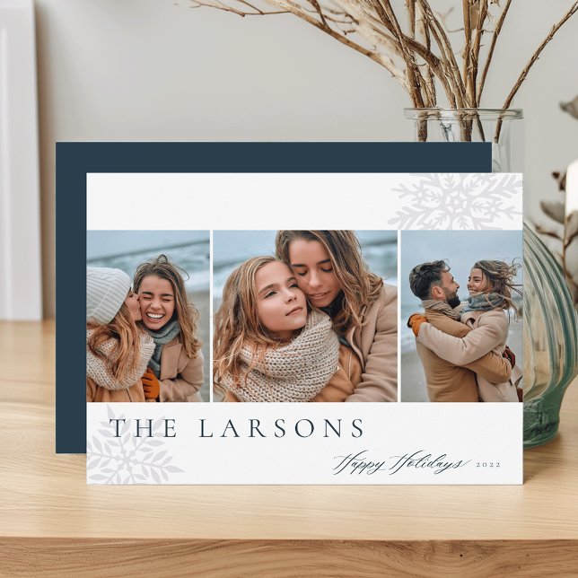 Cartão De Festividades Marquee da Família | Feriados Felizes Três Fotogra (Criador carregado)