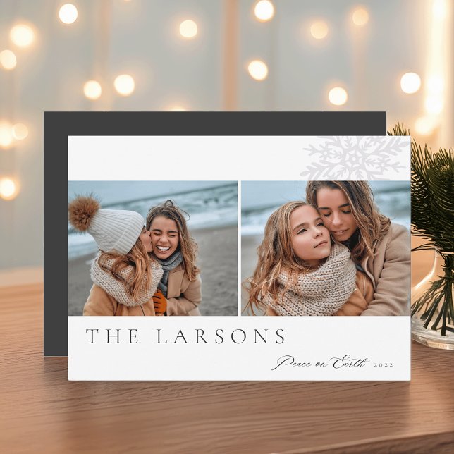 Cartão De Festividades Marquee da Família | Paz na Terra - Duas Fotografi (Criador carregado)