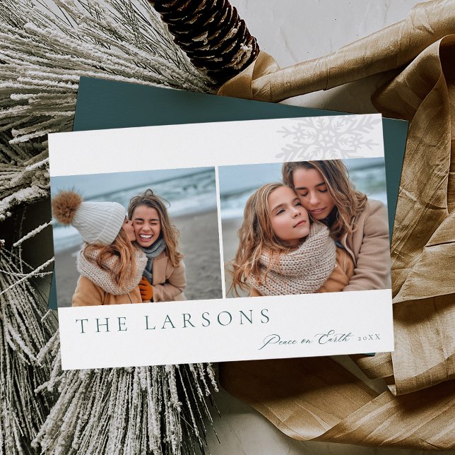 Cartão De Festividades Marquee da Família | Paz na Terra - Duas Fotografi (Criador carregado)