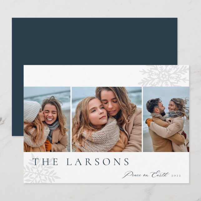 Cartão De Festividades Marquee da Família | Paz na Terra Três Foto (Frente/Verso)