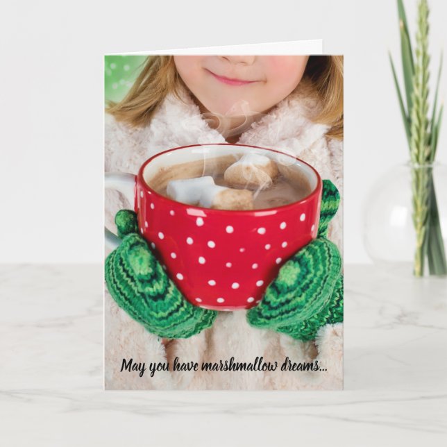 Cartão De Festividades Marshmallow Dreams & Hot Chocolate Christmas Card (Frente)