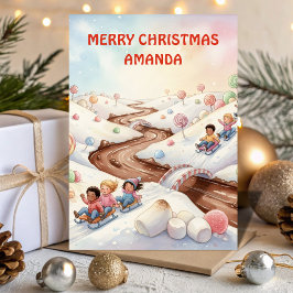 Cartão De Festividades Marshmallow World Christmas Kids Card