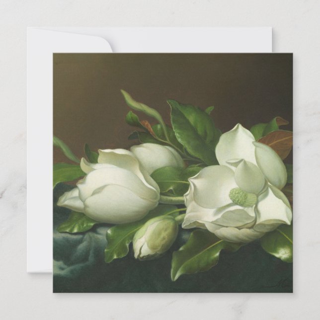 Cartão De Festividades Martin Johnson Heade - Magnolias (Frente)