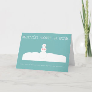 Cartão De Festividades Marvin the Snowman Haiku Holiday Card