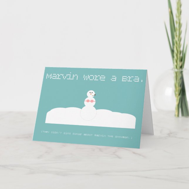 Cartão De Festividades Marvin the Snowman Haiku Holiday Card (Frente)