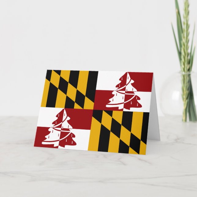 Cartão De Festividades Maryland Flag Merryland Christmas Holiday Card (Frente)