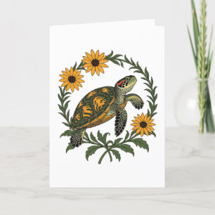 Cartão De Festividades Maryland Terrapin E Black Eyed Susan Flowers