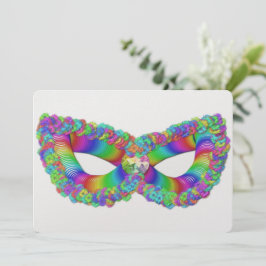 Cartão De Festividades Máscara de Purim Vashti, coroa floral rainha