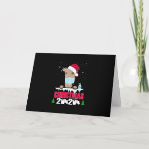 Cartão De Festividades Máscara Facial Greyhound Cachorro Natal Alegre 202