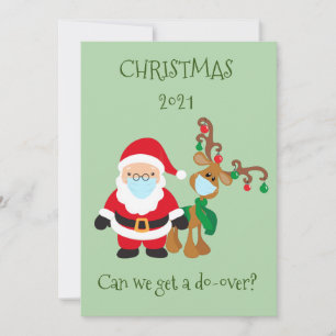 Cartão De Festividades Máscara Facial Papai Noel Natal 2020