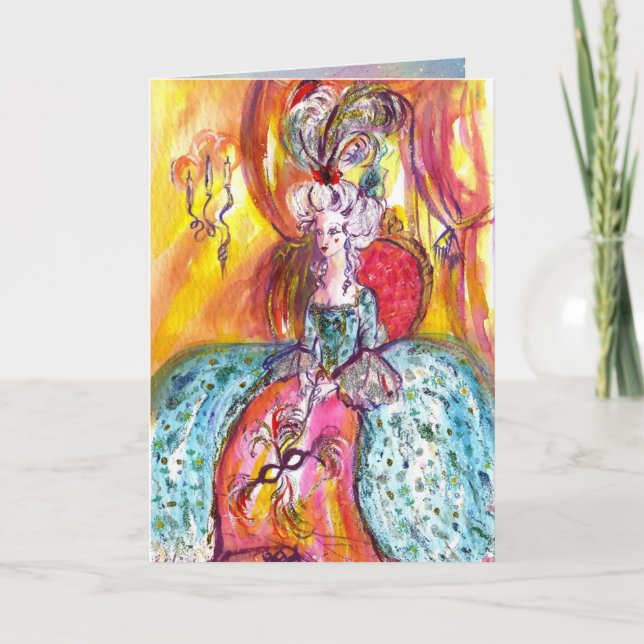 Cartão De Festividades Máscara Mascarada de COLOMBINA Veneza (Frente)