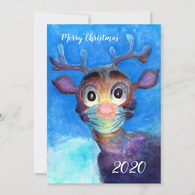 Cartão De Festividades Masked Rudolph Christmas Card (Frente)