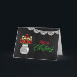 Cartão De Festividades Mason Jar Christmas Card<br><div class="desc">Mason Jar Christmas Card Chalkboard</div>