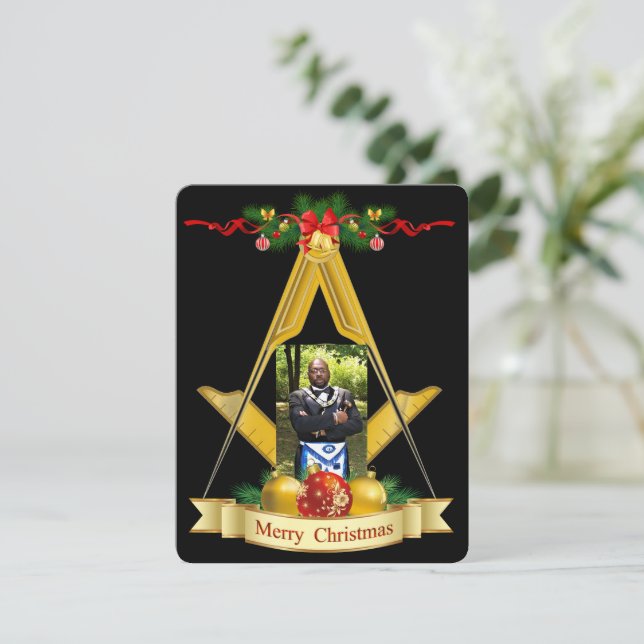 Cartão De Festividades Mason Personalizado (Em pé/Frente)