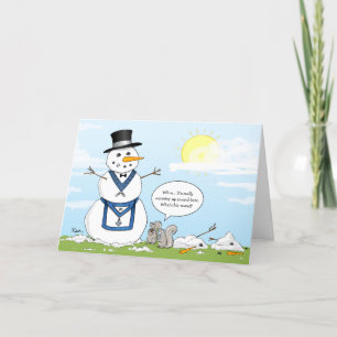 Cartão De Festividades Masonic Frosty the Snowman Christmas