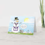 Cartão De Festividades Masonic Grand Lodge Frosty the Snowman Christmas<br><div class="desc">What could be this snowman's secret of not melting in the heat? Could it be he's a mason? Send some good cheer to your lodge brothers and their families with these funny masonic Christmas cards! The unique holiday artwork features a cartoon illustration of Frosty the Snowman created by Raphaela Wilson....</div>