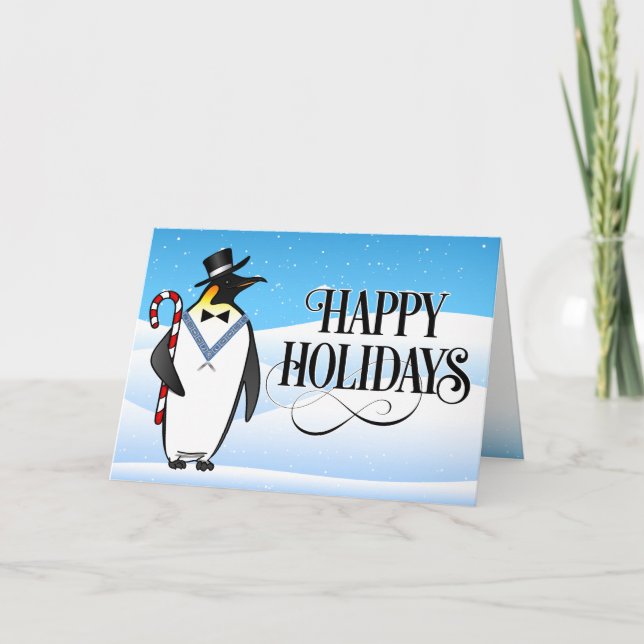 Cartão De Festividades Masonic Happy Holidays Christmas Cards | Freemason (Frente)
