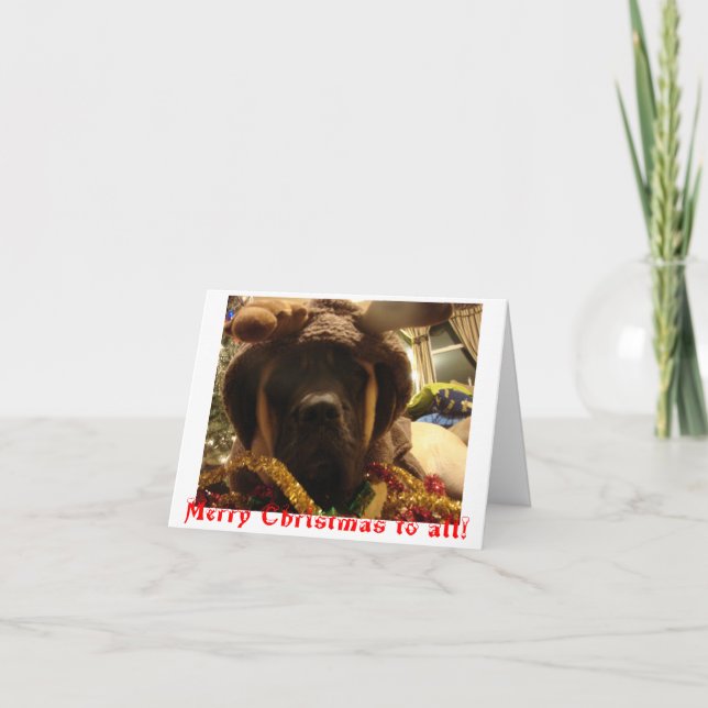 Cartão De Festividades Mastiff Christmas Card (Frente)
