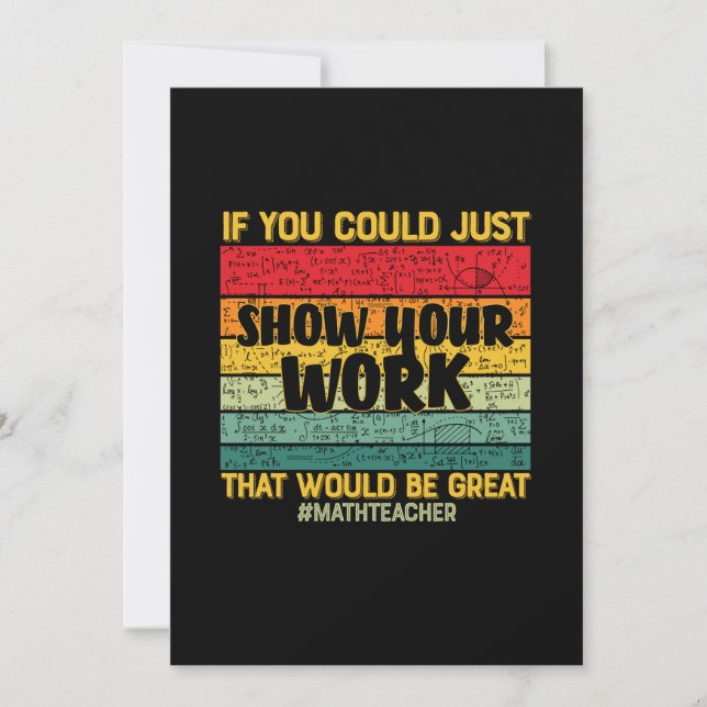 Cartão De Festividades Matemática do professor de matemática, se você pud (Frente)