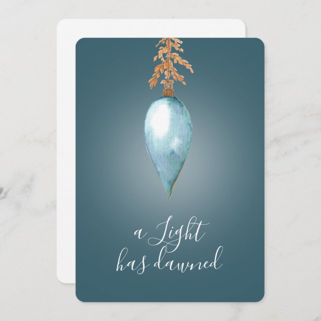 Cartão De Festividades Mateus 4:16 | Fé de Aquarela Original Personalizad (Frente/Verso)