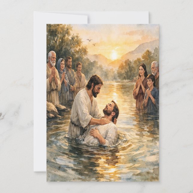 Cartão De Festividades Matthew 28:19 Baptism Customizable Greeting Card (Frente)