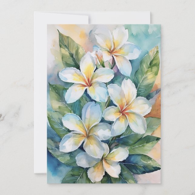 Cartão De Festividades Maui Plumeria (Frente)