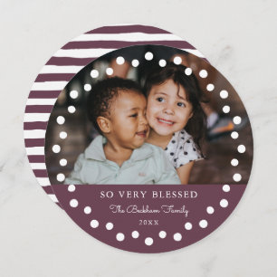 Cartão De Festividades Mauve de Ornamento de Fotografias de Quadros Branc