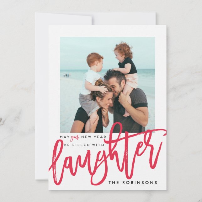 Cartão De Festividades May Your New Year Be filled with laughter (Frente)