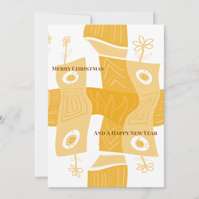 Cartão De Festividades MAZ Noughts & Wavy Squares Check Ab 7a Christmas (Frente)