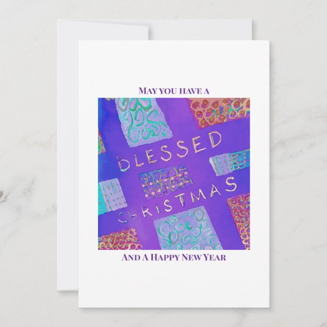 Cartão De Festividades MAZIPOODLES Blessed Christmas  (Frente)