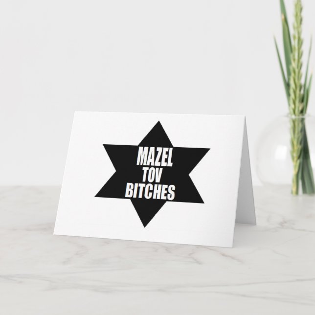 CARTÃO DE FESTIVIDADES MAZOL TOV FUNNY HUMOR CHANUKKAH HANUKKAH (Frente)